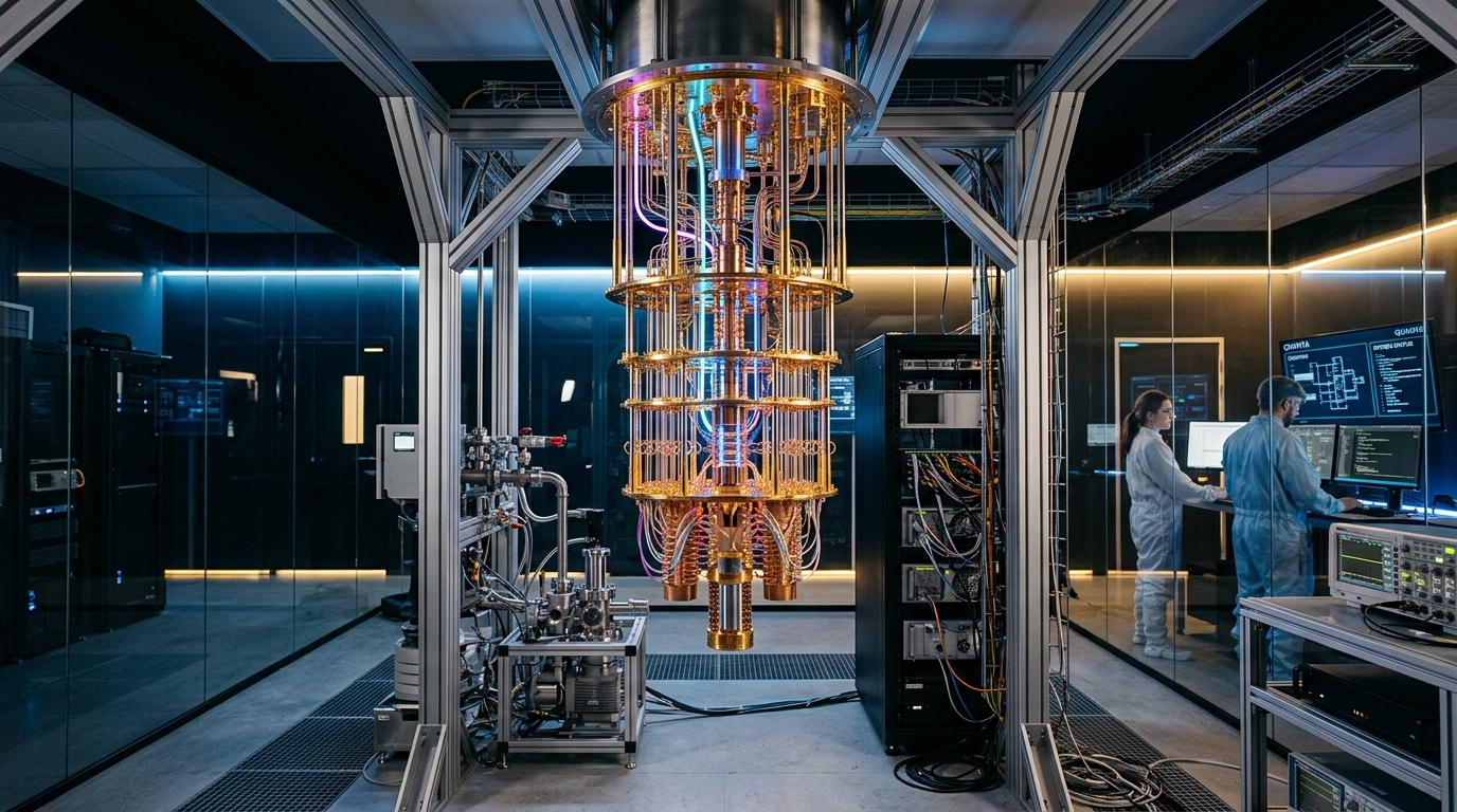 Quantum Computing Center Cryogenic Dilution Refrigerator and QPU Processor